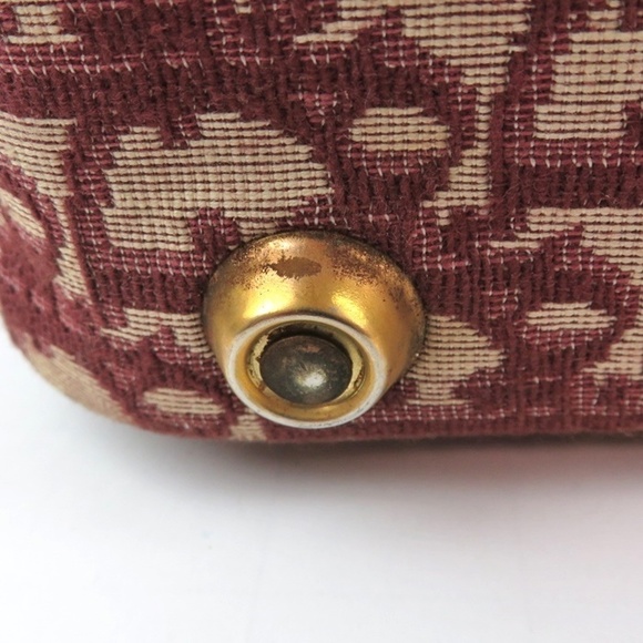 Christian Dior Boston Bag Leather Trotter Burgundy - Picture 10 of 16